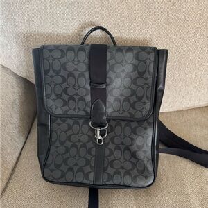 Coach Men's Black Patterned Backpack